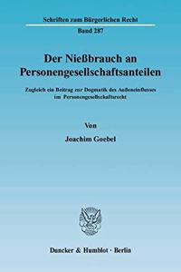 Der Niessbrauch an Personengesellschaftsanteilen
