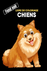 Chiens livre de coloriage fond noir