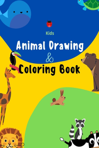Kids Animal Drawing and Coloring Book
