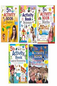 5Th Activity Book Complete Set Of 5 Books [ Math, Science, General Knowledge Logical Reasoning ] Kids & Childrens | Primary School | Pre- School | Nursery