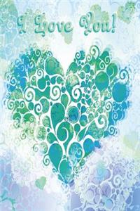 Notizbuch I love you in Türkisblau