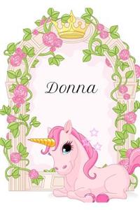 Donna: Diario de unicornios para niñas, Regalo Personalizado