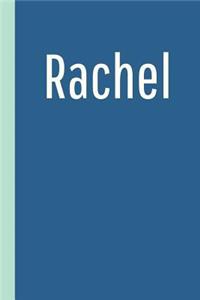 Rachel: Personalized Name Lined Notebook with Cute Modern Blue Cover