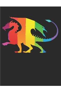Rainbow Dragon Fantasy Journal - Blank lined notebook (Diary, Composition)