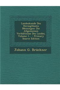 Landeskunde Des Herzogthums Meiningen