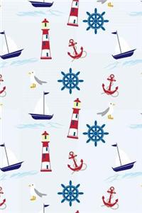 Nautical Pattern Journal: 150 page lined notebook/diary