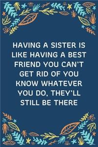 Having A Sister Is Like Having A Best Friend You Can't Get Rid Of You Know Whatever You Do, They'll Still Be There