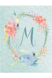 2020-2022 Calendar - Letter M - Light Blue and Pink Floral Design