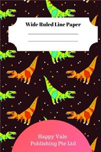 Cute Dinosaur Foot Theme Wide Ruled Line Paper