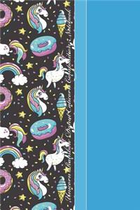 Unicorn Rainbow Donut Caticorn Composition Notebook: Yummy Frosted Donuts Flying Through Space 6 X 9 College Ruled Paper Notebook, Appreciation Gift, Quote Journal or Diary - Unique Inspirational Gift for Friend or Family
