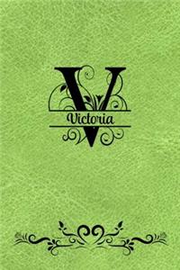Split Letter Personalized Journal - Victoria
