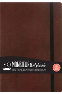 Monsieur Notebook Leather Journal - Brown Ruled Medium A5