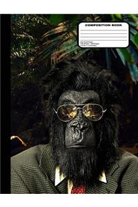 Gorilla in Glasses & Suit Composition Notebook Dot Grid 200 pages / 100 sheets, 9-3/4