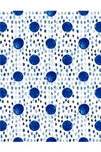 Big Fat Journal Notebook Indigo Blue Ink Spots and Dots