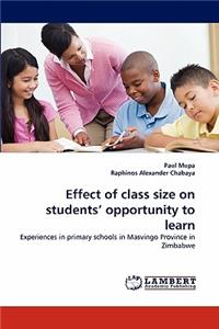 Effect of class size on students' opportunity to learn
