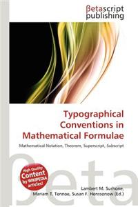 Typographical Conventions in Mathematical Formulae