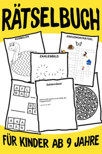 Rätselbuch Für Kinder Ab 9 jahre - Kreuzworträtsel mit Bilder, Zahlenrätsel, Zahlenbilder, Ausmalbilder