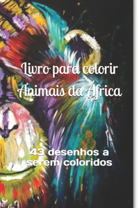 Livro para colorir Animais da África