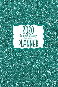 2020 Daily & Weekly Teal Glitter Planner