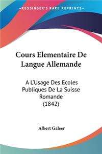 Cours Elementaire De Langue Allemande