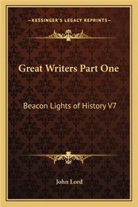 Great Writers Part One