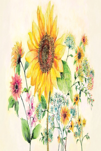 Watercolor Sunflower Note Cards (14 Cards, 15 Self-Sealing Envelopes)