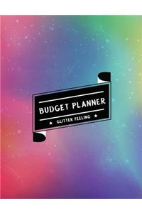 Budget Planner Glitter Feeling: Expense Tracker for 24 Months (Rainbow Glitter) - Size 8.5x11 Inches