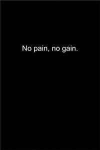 No pain, no gain.