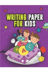 Writing Paper for Kids. Kindergarten Workbook. Handwriting Practice Paper For Toddlers. Letter Tracing For Preschool. Beginner to Tracing ABC Letters A-Z. Alphabet Handwriting Practice workbook for kids