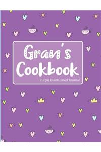 Gran's Cookbook Purple Blank Lined Journal