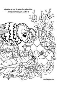 Garabatos zen de animales adorables libro para colorear para adultos 2