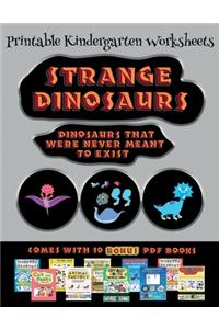 Printable Kindergarten Worksheets (Strange Dinosaurs - Cut and Paste)