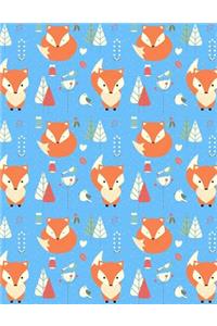 My Big Fat Journal Notebook Fox In Winter Pattern - Blue