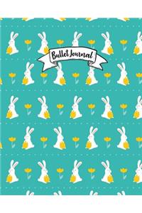 Bullet Journal: Cute Rabbit Pattern Cover: Notebook, Bullet Journal Dotted Grid, 120 Pages (8 X 10)