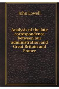 Analysis of the late correspondence between our administration and Great Britain and France