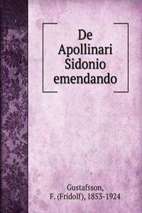 De Apollinari Sidonio emendando