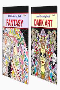 Fantasy and Dark Art Adult Colouring Books : Art Coloring Book, Creative Coloring Fun, Coloring for Relaxation, Adult and Child Coloring Book | Pack of 2 Adult colouring books