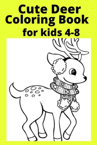 Cute Deer Coloring Book for kids 4-8