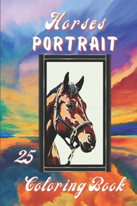 Horses Portrait Colouring Book