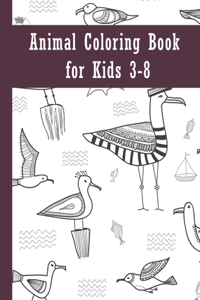 Animal coloring book for kids 3-8