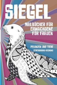 Malbücher für Erwachsene für Frauen - Stressabbau-Designs - Pflanzen und Tiere - Siegel