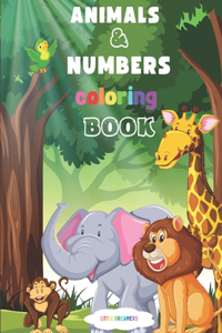 ANIMALS and NUMBERS coloring book