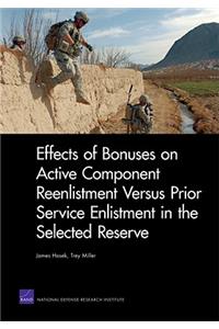 Effects of Bonuses on Active Component Reenlistment Versus Prior Service Enlistment in the Selected Reserve