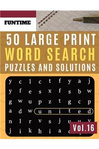 50 Large Print Word Search Puzzles and Solutions