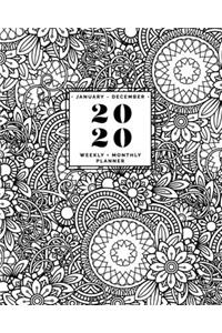 January - December - 2020 Weekly + Monthly Planner
