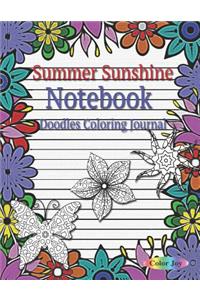 Summer Sunshine Notebook Doodles Coloring Journal