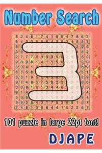 Number Search: 101 puzzle in large 22pt font!