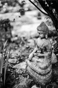 Buddha Garden Statue in Black and White Journal