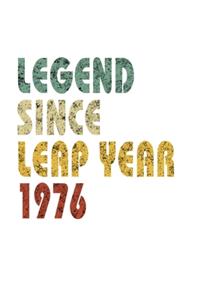 Legend Since Leap Year 1976: Retro Birthday Gift Notebook With Lined Wide Ruled Paper. Funny Quote Sayings 6 x 9 Notepad Journal For People Born February 29th 1976.