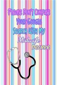 Please Don't Confuse Your Google Search With My Midwife Degree: Gift Notebook Journal for Nurses, RNs, LPNs and Nurse Practitioners